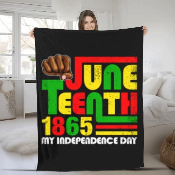 Discover Juneteenth 1865 Black Wo Fist My Independence Day Fleece Blankets