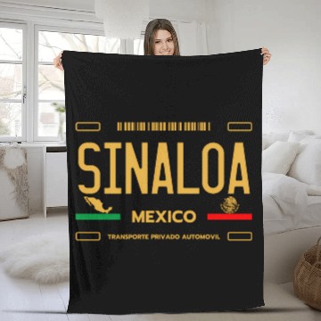Discover Sinaloa Meco License Plate Aesthetic Sinaloa Fleece Blankets