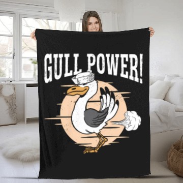Discover Gull Power Whirer Bird Seabird Seagull Fleece Blankets