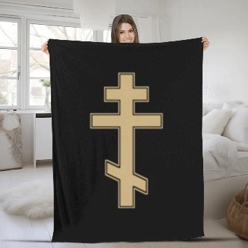 Discover Russian Orthodox Cross Slavo Byzantine Cross Fleece Blankets