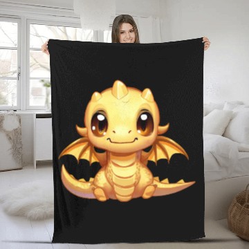 Discover Cute Dragon Reptile Fleece Blankets