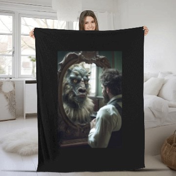 Discover Reflections Unveiled: The Beast Within Fleece Blankets