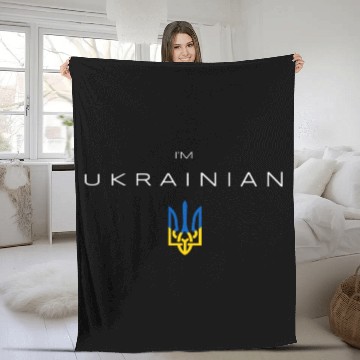 Discover I am Ukrainian - I am from Ukraine Trident Flag Fleece Blankets