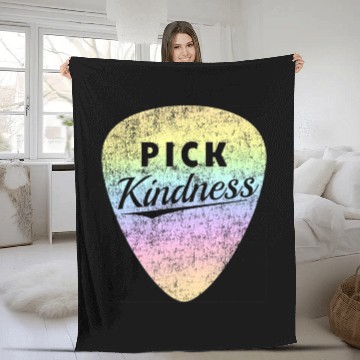 Discover Pastel Rainbow Guitar Pick Pun Anti-Bullying Pick Fleece Blankets