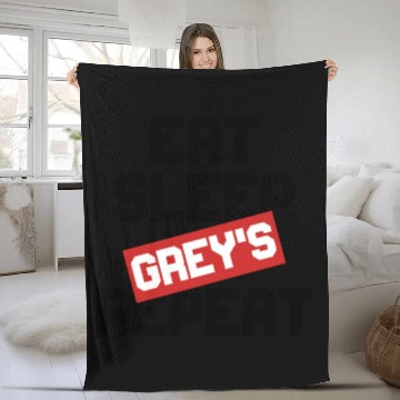 Discover EAT SLEEP GREY S REPEAT Fleece Blankets