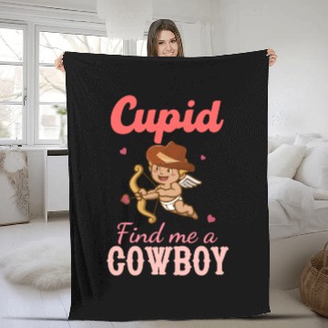 Discover Cupid Find Me A Cowboy Fleece Blankets