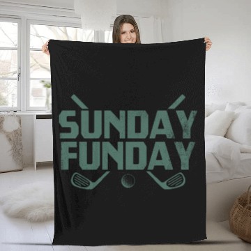 Discover Sunday Funday Golf Fleece Blankets