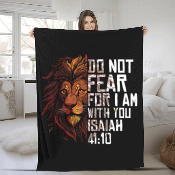 Discover Christian Religious Bible Scriptures Sayings Lion Fleece Blankets