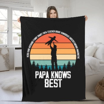 Discover Hilarious Papa Knows Good Dad Qualities Outfit Fleece Blankets