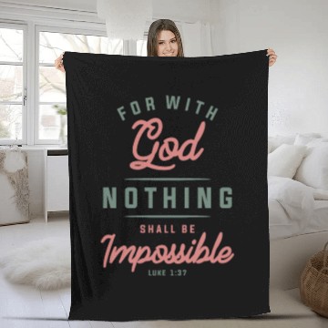 Discover Nothing is Impossible - Christian Quote Fleece Blankets