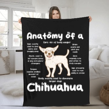 Discover Anatomy of A Chihuahua Fleece Blankets