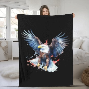 Discover Eagle 4Th July Independent Day Fleece Blankets