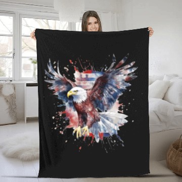 Discover Eagle 4Th July Independent Day Fleece Blankets