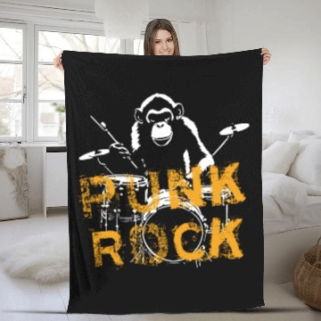 Discover MONKEY PUNK ROCK Fleece Blankets