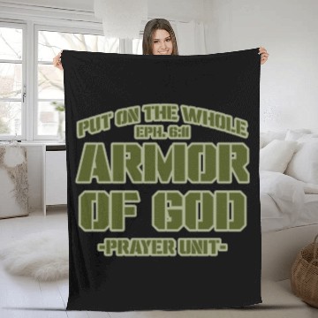 Discover Put On The Whole Armor Of God Prayer warrior Fleece Blankets