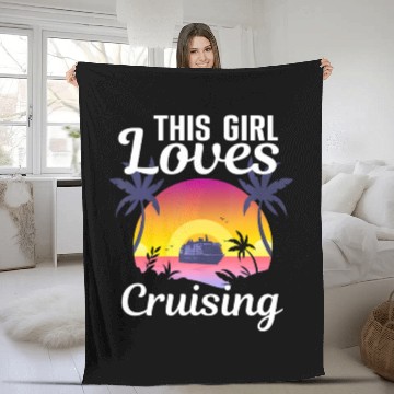 Discover Cool Cruising Cruise Ship Travel Lover Fleece Blankets