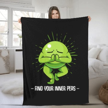Discover Peas Find Your Inner Peas Funny Vegetable Pun Fleece Blankets