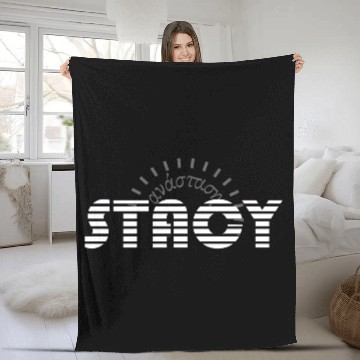 Discover Stacy pink white, etymology of Greek origin. Fleece Blankets