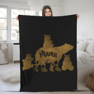 Discover Mama Bear With 3 Baby Bear Cubs Following Mama Fleece Blankets
