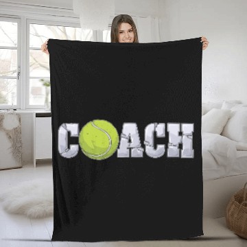 Discover Tennis Coach Coaching Assistant Coach Tennis Team Fleece Blankets