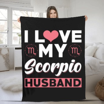 Discover I love my Scorpio Husband Fleece Blankets