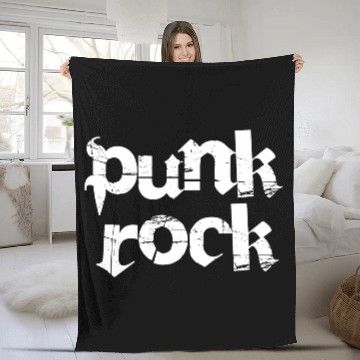 Discover punk rock bold text Fleece Blankets