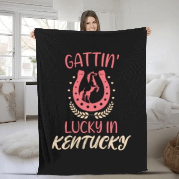 Discover Gattinâ€™ Lucky In Kentucky Horse Racing Derby Fleece Blankets