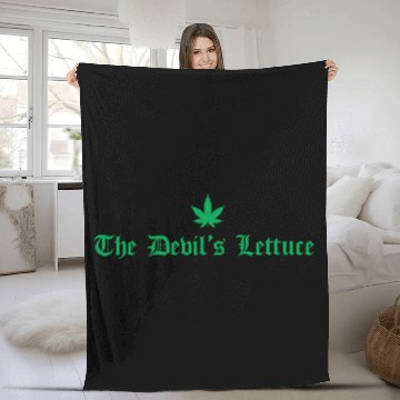 Discover The Devil s Lettuce Green Fleece Blankets