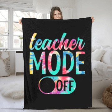 Discover Last Day of School teacher mode off Teacher Fleece Blankets