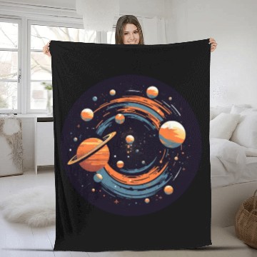 Discover Universe Solar System Planets Fleece Blankets
