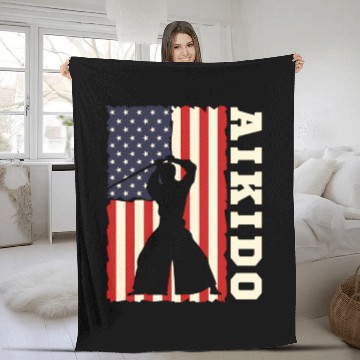 Discover American Flag Aio Japanese Mial Combat Fleece Blankets