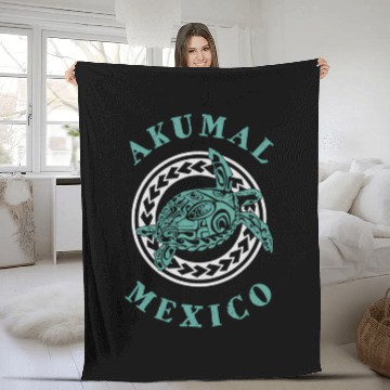 Discover Akumal Meco T Tattoo Sea Turtle Fleece Blankets