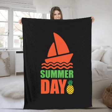 Discover Sun-kissed vibes: embrace the summer day Fleece Blankets