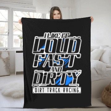 Discover Loud Fast Dirty Dirt Track Racing Gear edway Racer Fleece Blankets