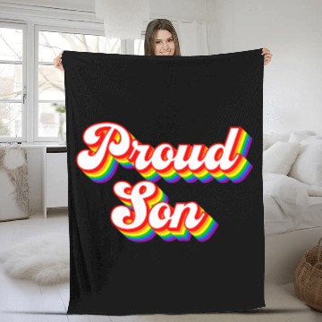 Discover Proud Son Lgbtq Rainbow Fleece Blankets