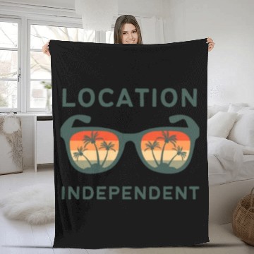 Discover Digital nomad = Location independent Fleece Blankets