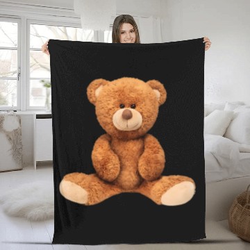 Discover Real Teddy Bear Illustration Fleece Blankets