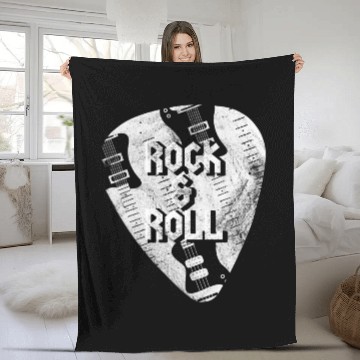 Discover Rock & Roll Guitar Music Lover Sound Acoustic Fleece Blankets