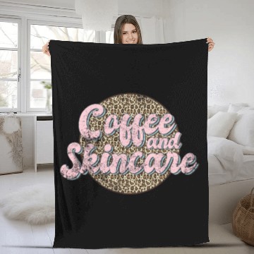 Discover Coffee And incare Leopard Esthetician incare Fleece Blankets