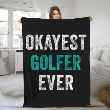 Discover Golfer Golf Player Golfing Fleece Blankets