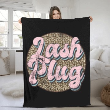Discover Lash Plug Lash Tech Lash Leopard Lash Fleece Blankets