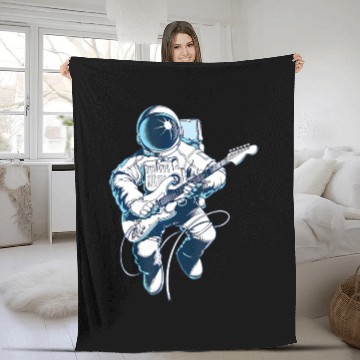 Discover Space Astronaut Musician Guitar Astronaut Fleece Blankets