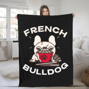 Discover French Bulldog Ramen Lover Dog Owner Frenchie Mom Fleece Blankets