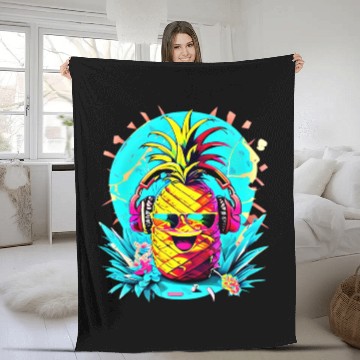 Discover Pineapple Party Vibes Fleece Blankets