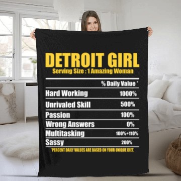 Discover Hilarious Detroit Definition Motor City American Fleece Blankets