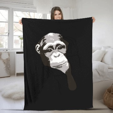 Discover Cute monkey in hands Fleece Blankets