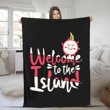 Discover Welcome To The Island Dragon Fruit Fleece Blankets