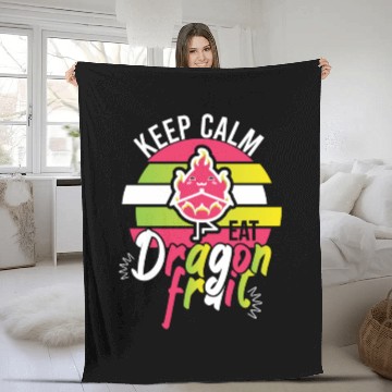 Discover Keep Calm Eat Dragon Fruit Fleece Blankets