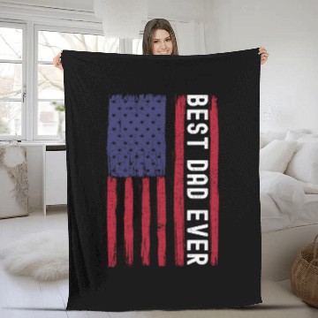 Discover Best Dad Ever, Grudge USA Flag, Funny Dad Fleece Blankets