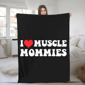Discover I Love Muscle Mommies Groovy I He Gym Fleece Blankets